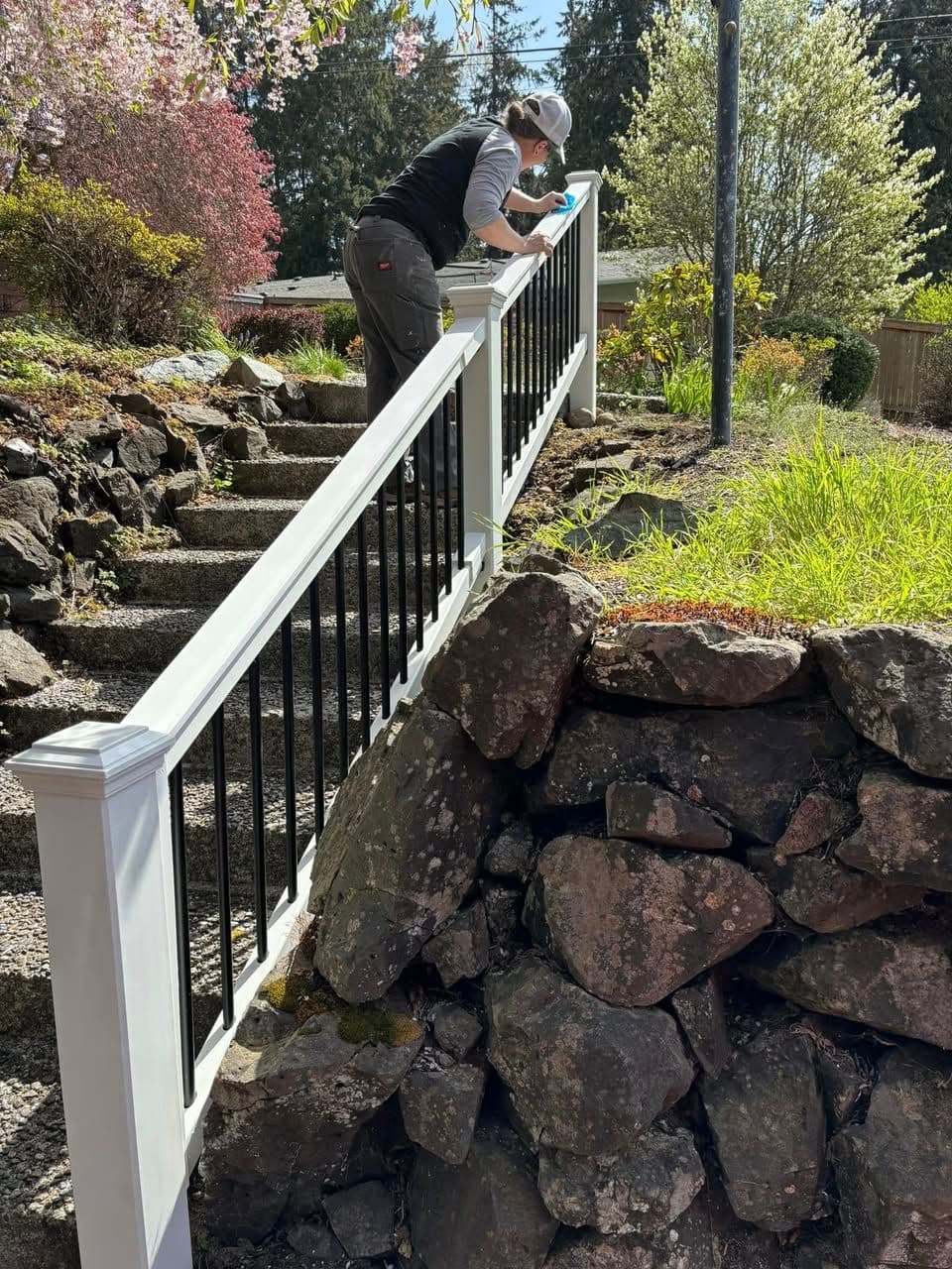 Dual Handrail Installation – Custom Concrete Solutions for Safety & Style