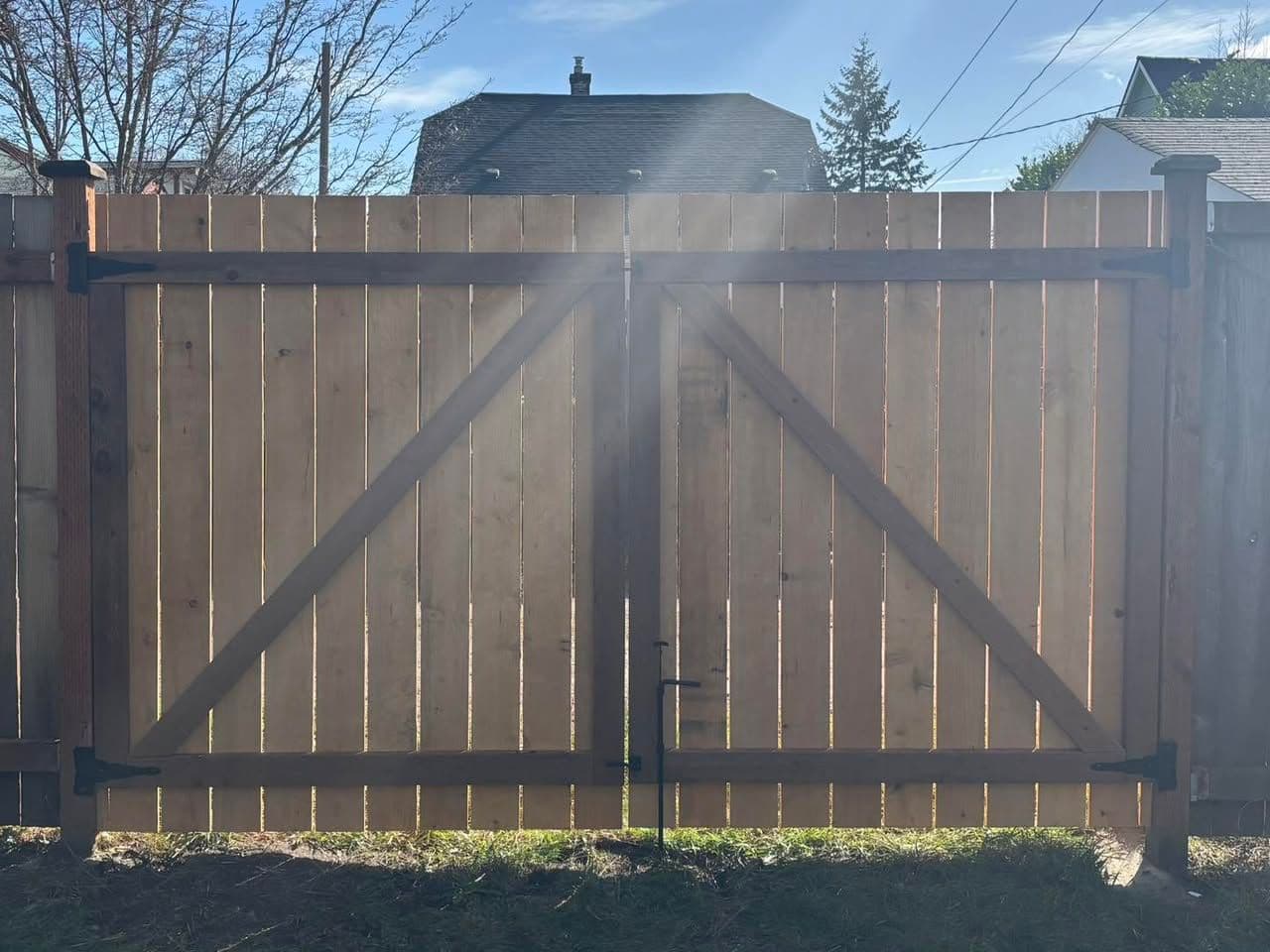 Dysfunctional Gate Replacement – Cedar Double Doors with Heavy-Duty Hinges